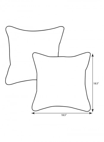 2-Piece Throw Pillow Set Black 18.5x18.5x5inch