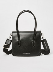 Contrast Logo Crossbody Bag Black
