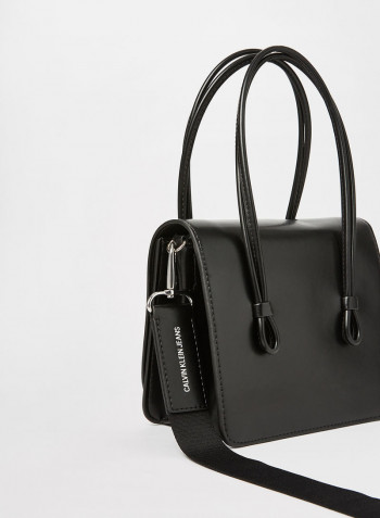 Contrast Logo Crossbody Bag Black