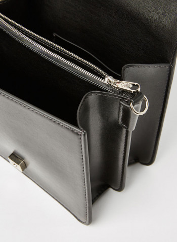 Contrast Logo Crossbody Bag Black