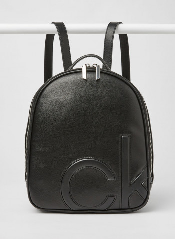 Small Round Logo Backpack Ck Black