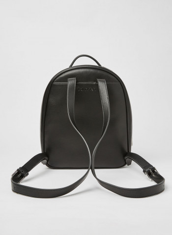 Small Round Logo Backpack Ck Black