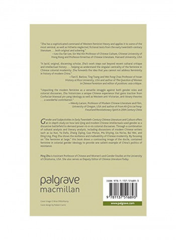 Gender And Subjectivities In Early Twentieth-Century Chinese Literature And Culture Hardcover