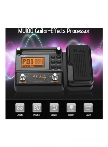 MU100 Electric Guitar Effect Pedal Supports 180s Loop Recording Tuner Tap Tempo Rhythm Setting Scale