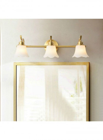 3 Heads Copper Mirror Headlight Wall Lamp Warm White
