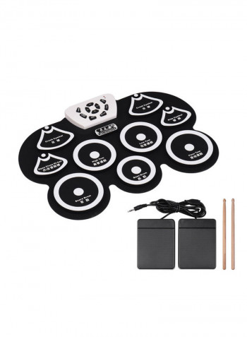 Electronic Drum Pad Kit with Stick and Foot Pedal