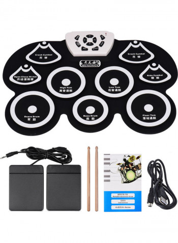 Electronic Drum Pad Kit with Stick and Foot Pedal
