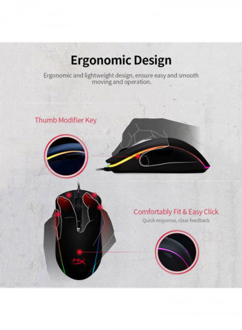 RGB Gaming Mouse 11.9x6.4x4.1cm Black/Red/Purple