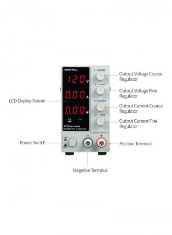 4-Piece 3-Digit Display LED Power Supply Set White/Black 230x130x70millimeter