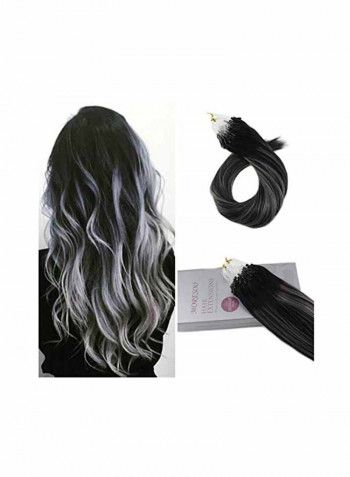 Micro Ring Human Hair Extension Black 16inch
