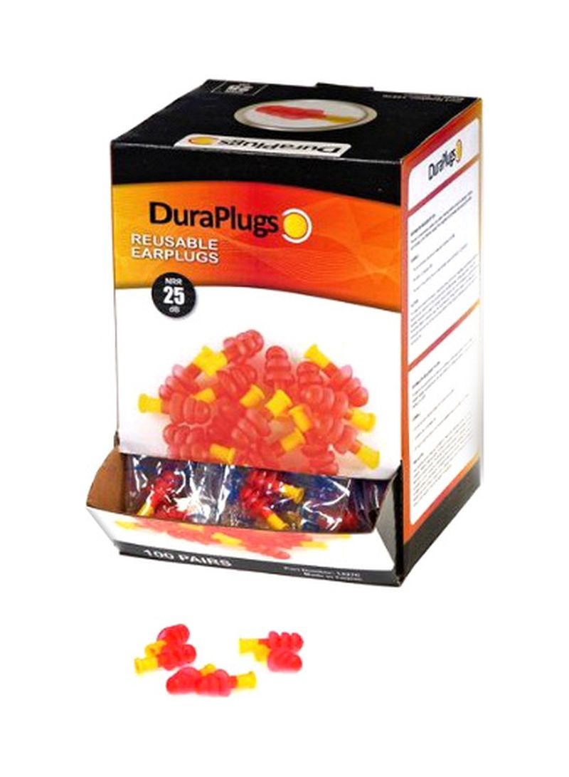 100 Pairs Of DuraPlug Corded Disposable Earplugs