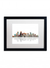 Charlotte NC Skyline Framed Wall Art Multicolour 16 x 20inch