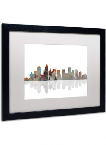 Charlotte NC Skyline Framed Wall Art Multicolour 16 x 20inch
