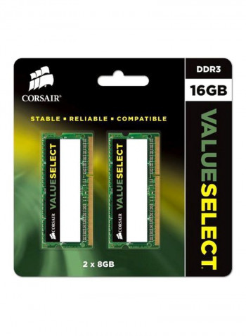 2-Piece Vengeance DDR3 RAM 16GB Green/Black/Gold