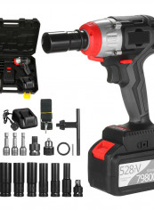 17-Piece Cordless Impact Wrench With Carrying Box Black 40 x 10 x 31cm