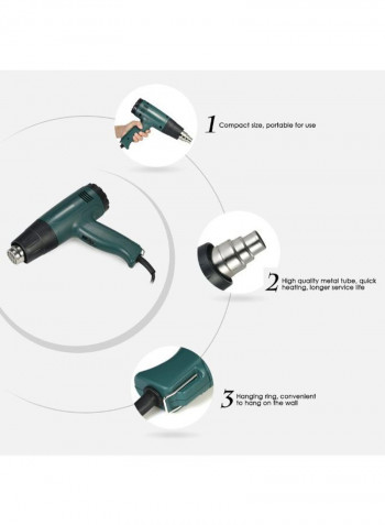 Electric Hot Air Gun Green/Black 27.5 x 7.5 x 26centimeter