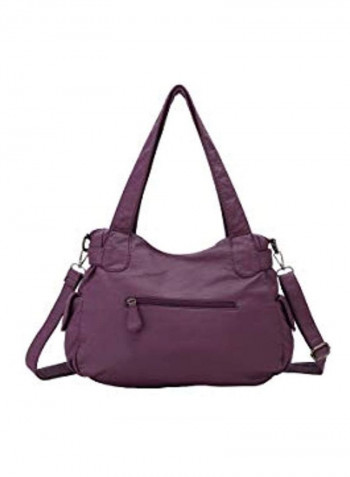 PU Leather Satchel Bag Purple