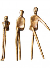 3-Piece The Thinker Character Decoration Gold