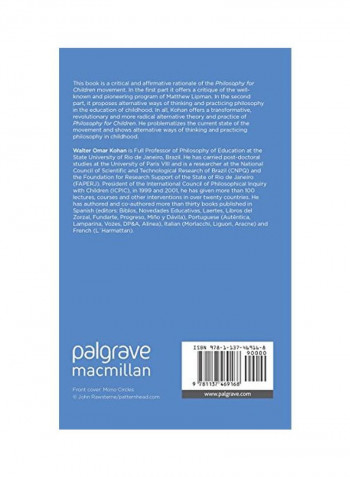 Philosophy And Childhood: Critical Perspectives And Affirmative Practices Hardcover