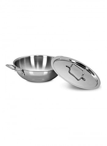 Stainless Steel Pan With Cover Silver 24cm