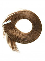 20-Piece Tape-In Straight Hair Extension Set 6 Chestnut Brown 20inch