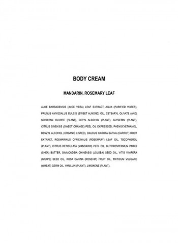 Mandarin And Rosemary Leaf Body Cream 16.9ounce