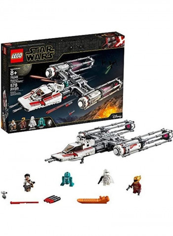 578-Piece Star Wars: The Rise of Skywalker Resistance Y-Wing Starfighter Building Toy