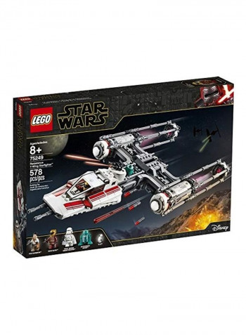 578-Piece Star Wars: The Rise of Skywalker Resistance Y-Wing Starfighter Building Toy