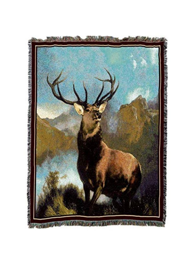 Woven Deer Blanket Monarch 72x54inch