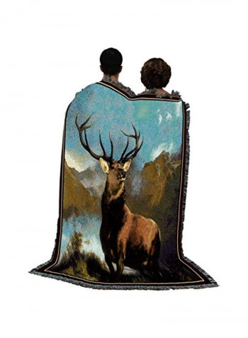Woven Deer Blanket Monarch 72x54inch