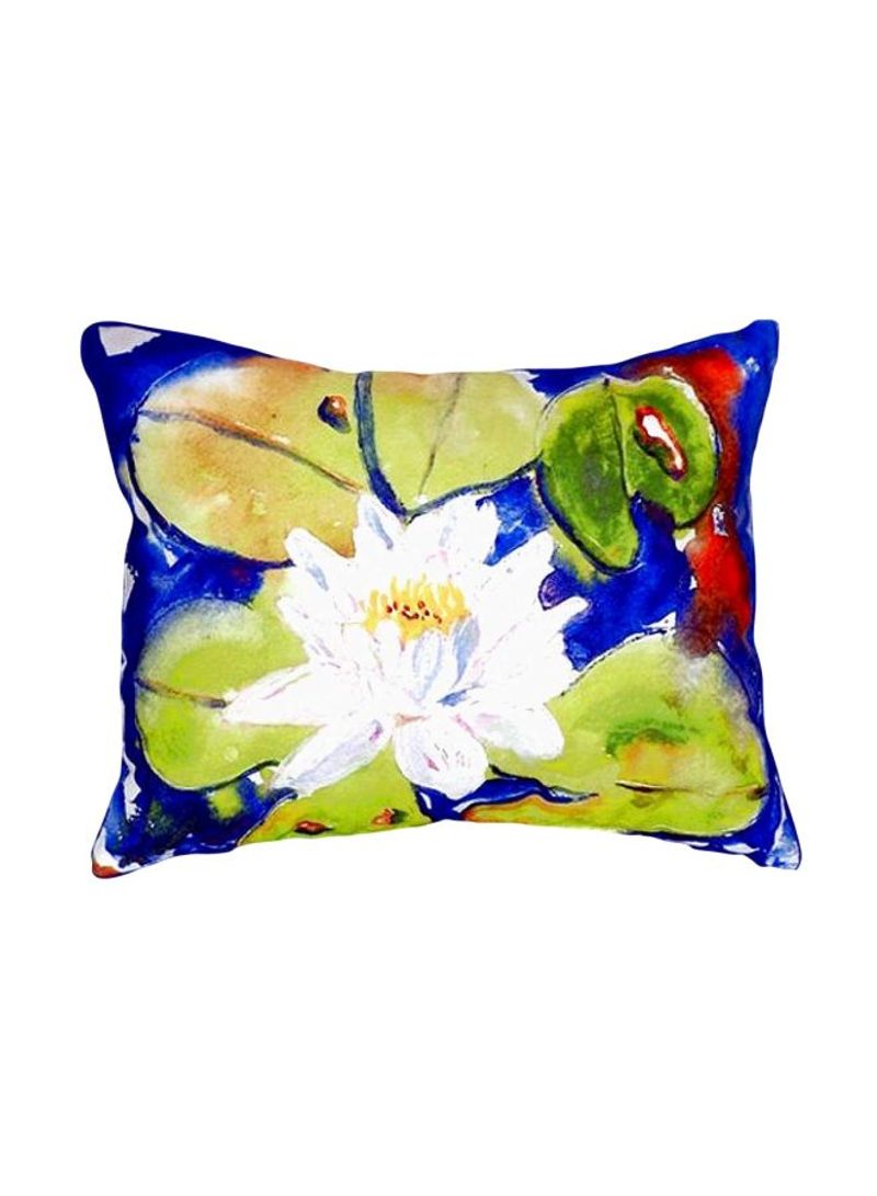 Lily Pad Flower Decorative Pillow Blue/Green 16x20inch