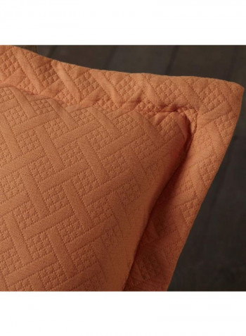 2-Piece Geometric Pattern Bedspread Set Brown