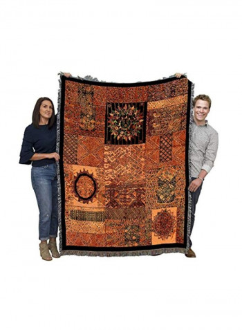Comforting Throw Blanket Brown/Black/Orange 70x0.2x54inch