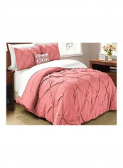 3-Piece Comforter Set Polyester Pink Queen