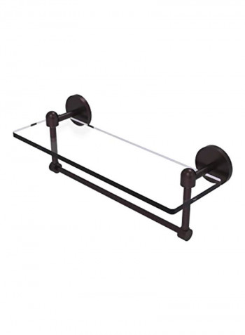 Glass Shelf With Towel Bar Bronze/Clear 16x5inch