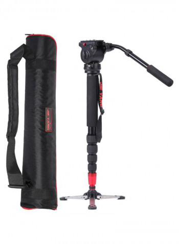 Adjustable Professional Monopod With Fluid Head Black
