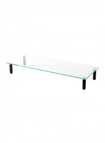 Monitor Riser Shelf Clear/Black 25.4x9.1x2inch