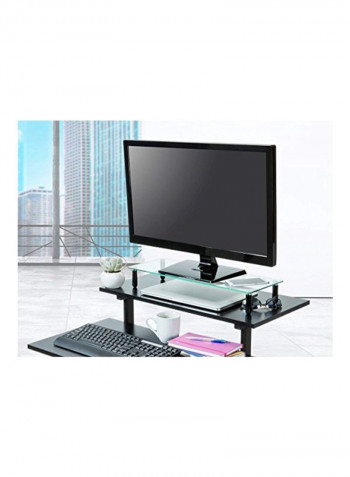 Monitor Riser Shelf Clear/Black 25.4x9.1x2inch