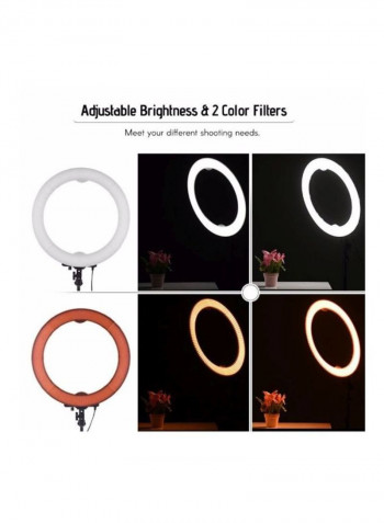 LED Photography Ring Light With Accessories White/Black