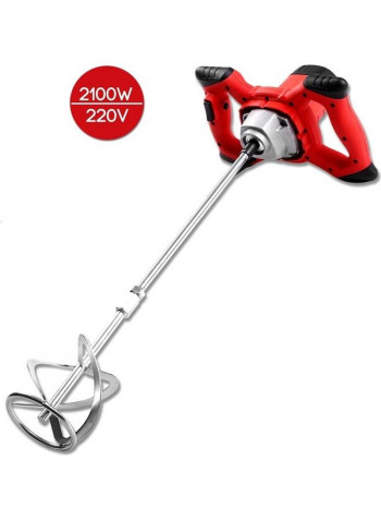 Electric Cement Mixer Silver/Red