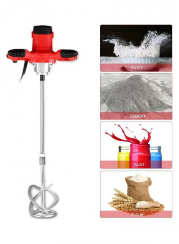 Electric Cement Mixer Silver/Red