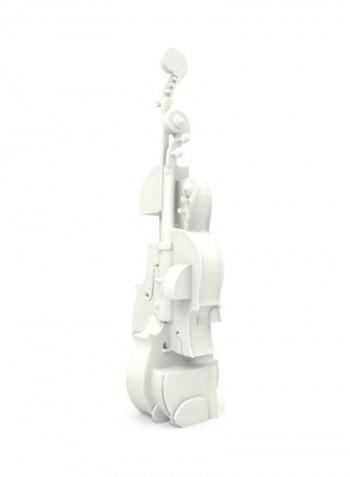 3D Violin Fantasia Sculpture White 4.3x3.9x14.2inch