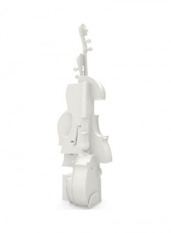 3D Violin Fantasia Sculpture White 4.3x3.9x14.2inch