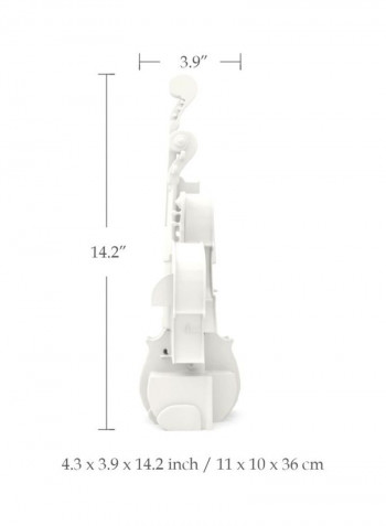 3D Violin Fantasia Sculpture White 4.3x3.9x14.2inch