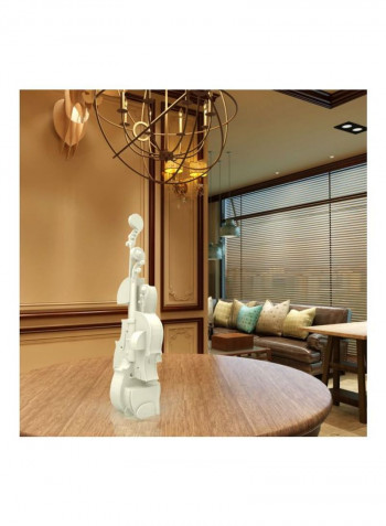 3D Violin Fantasia Sculpture White 4.3x3.9x14.2inch
