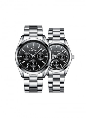 Waterproof Stainless Steel Quartz Couple Watch Set NSSB037006253