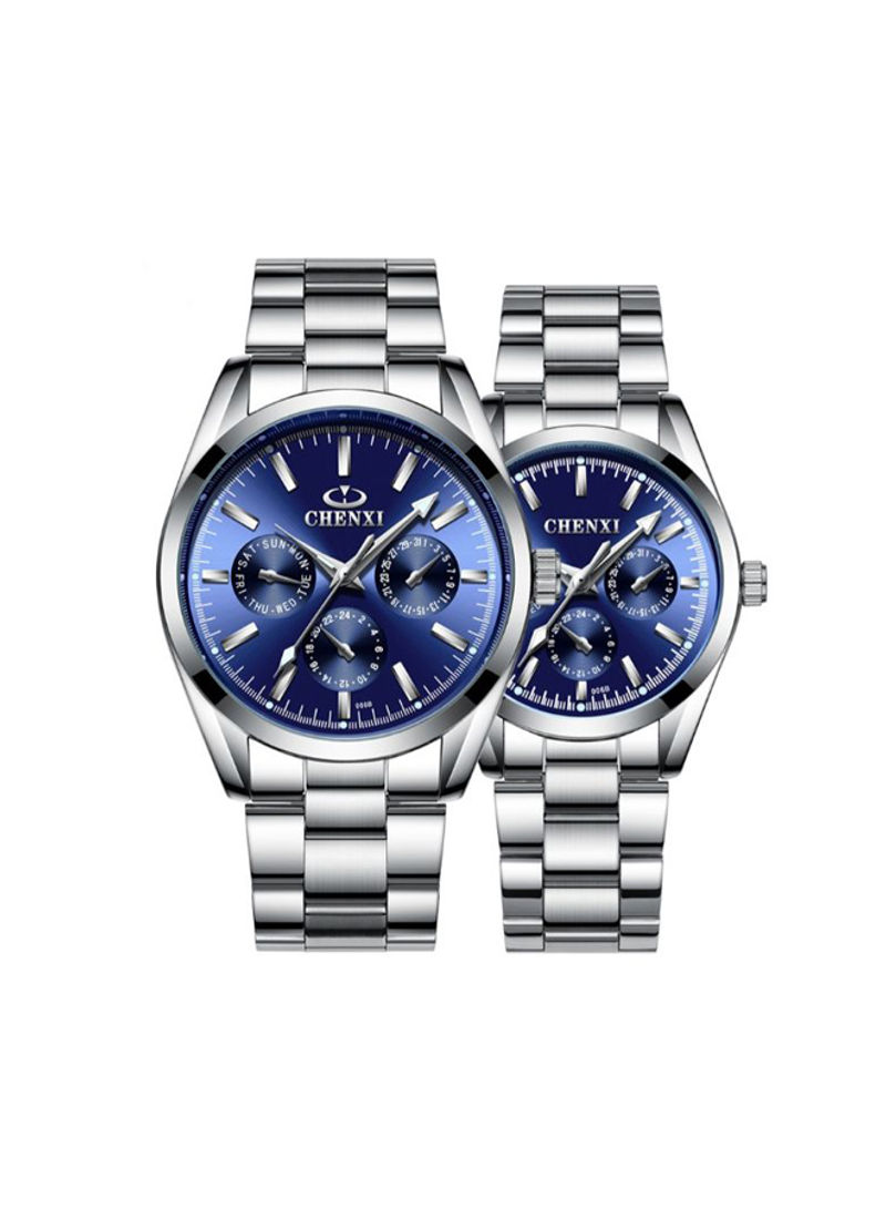 Waterproof Stainless Steel Quartz Couple Watch Set NSSB037006255