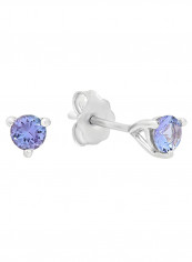 925 Sterling Silver Tanzanite Stud Earrings