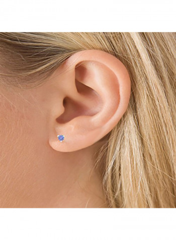 925 Sterling Silver Tanzanite Stud Earrings