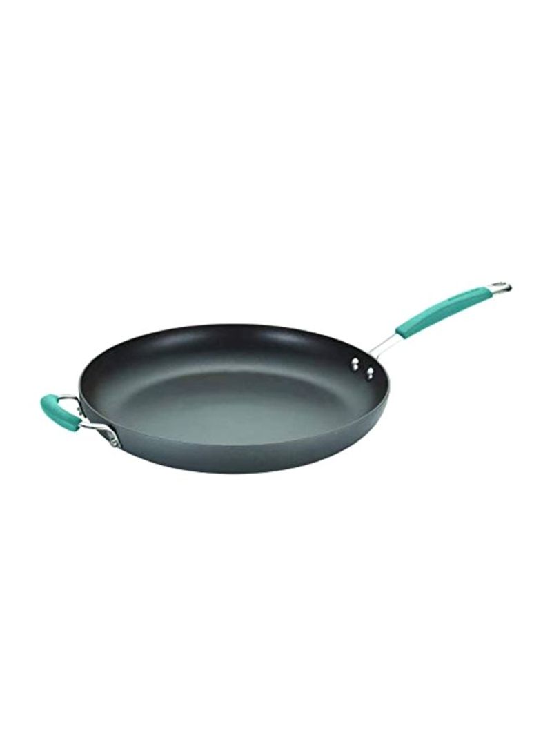 Anodized Aluminum Frying Pan Grey/Silver/Blue 14inch
